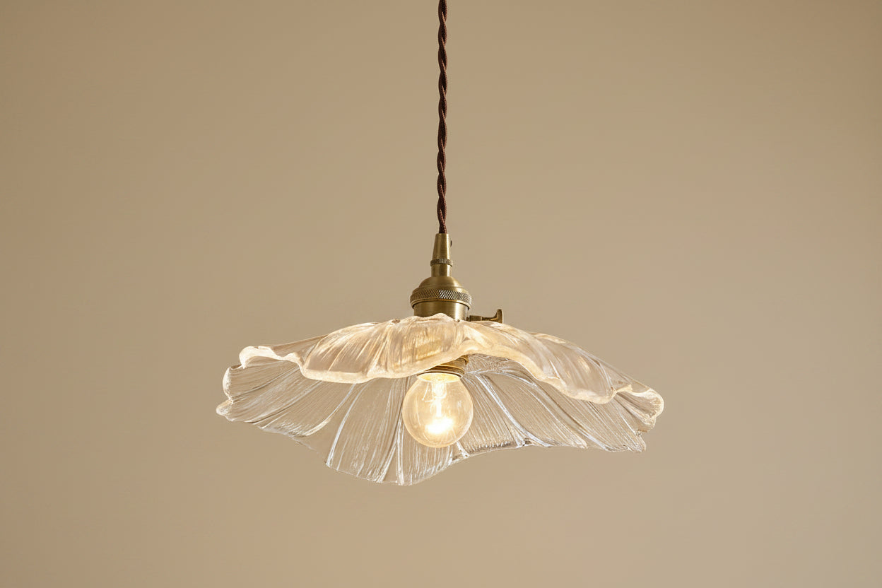 Shanghyn - Vintage Brass Glass Pendant Light
