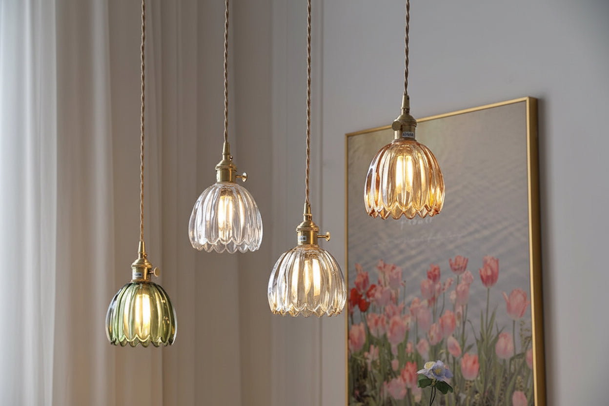 Floryn - Vintage Glass Flower Pendant Light