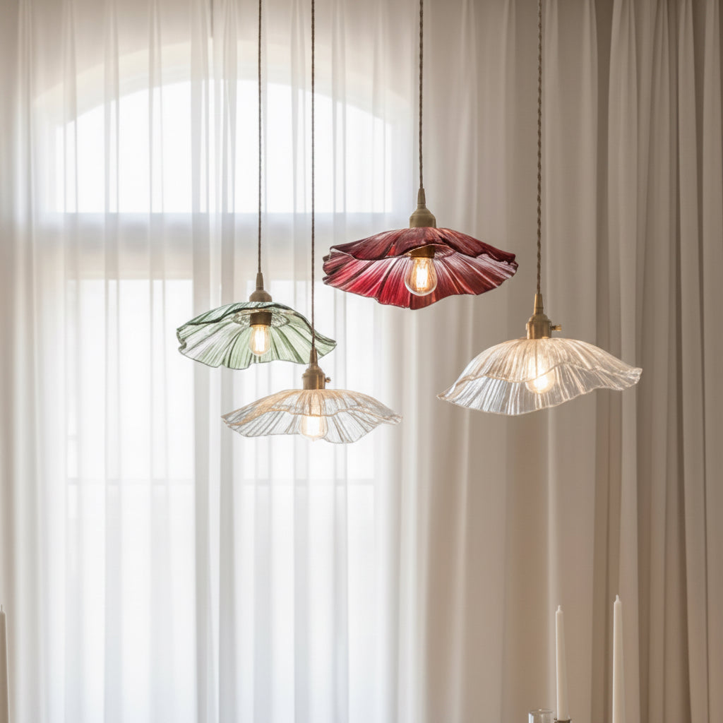 Shanghyn - Vintage Brass Glass Pendant Light