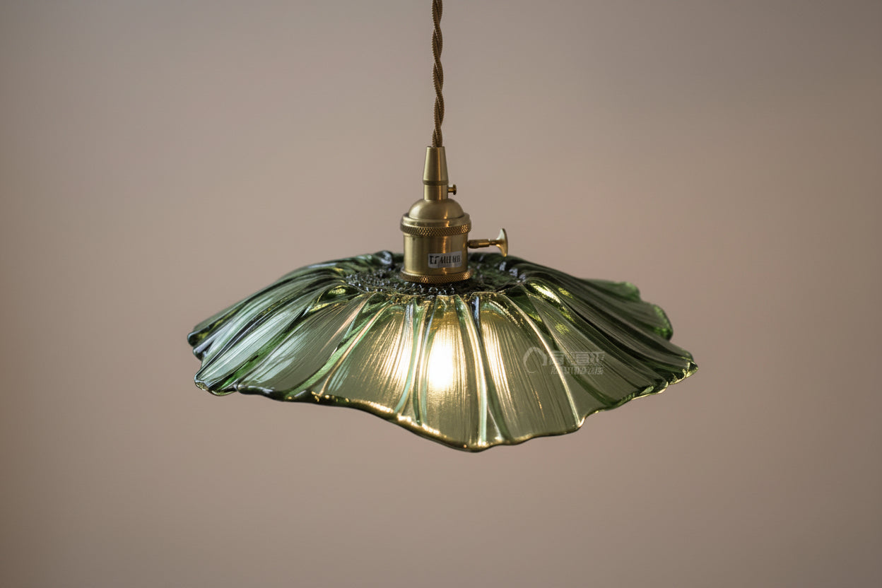 Shanghyn - Vintage Brass Glass Pendant Light