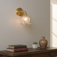 Clokyn Wall - Brass Clock Flower Glass Wall Lamp