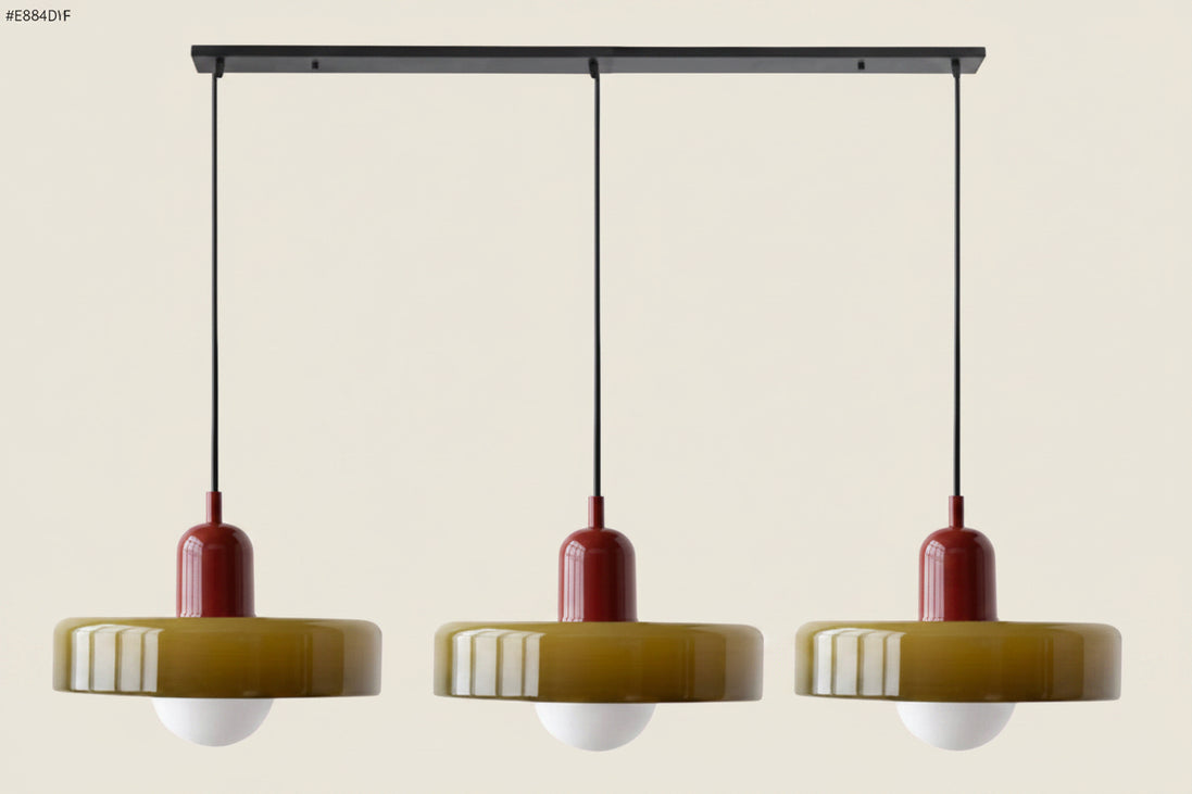 Triova - Retro 3-Head Glass Chandelier