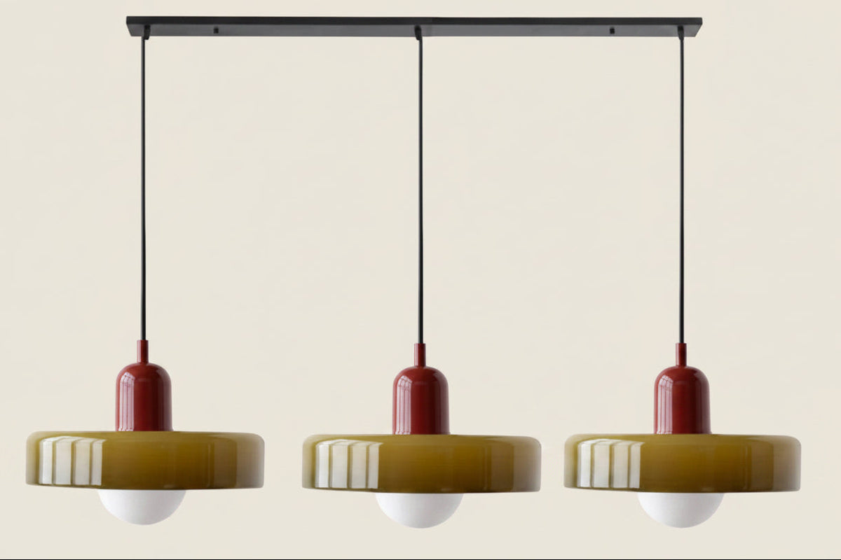 Triova - Retro 3-Head Glass Chandelier