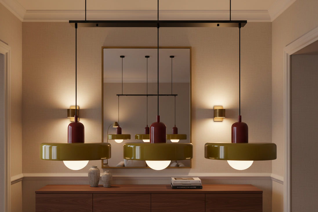 Triova - Retro 3-Head Glass Chandelier