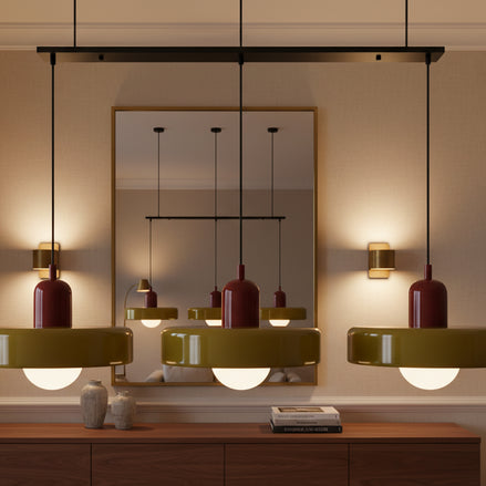 Triova - Retro 3-Head Glass Chandelier