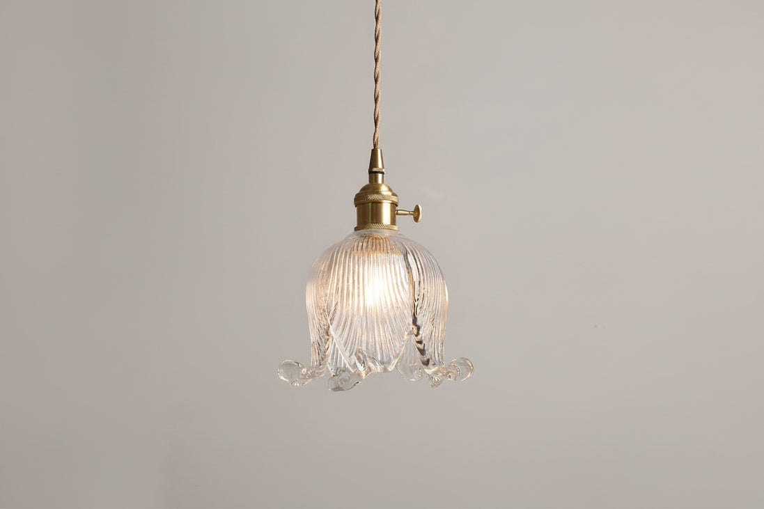 Clokyn - Brass Clock Flower Glass Pendant Light