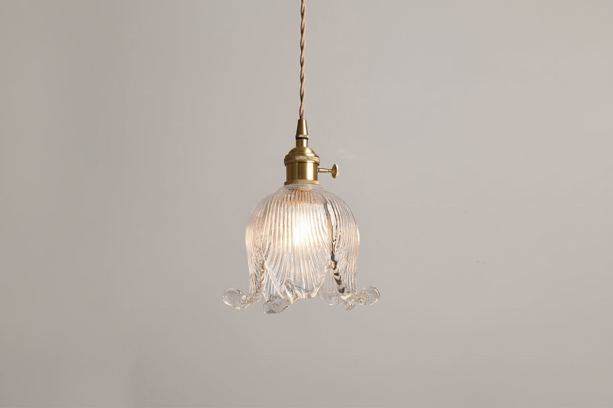 Clokyn - Brass Clock Flower Glass Pendant Light
