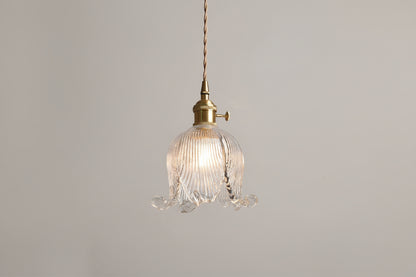 Clokyn - Brass Clock Flower Glass Pendant Light