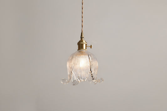 Clokyn - Brass Clock Flower Glass Pendant Light