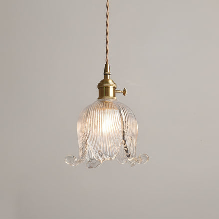 Clokyn - Brass Clock Flower Glass Pendant Light