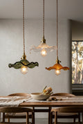 Sakuryn Japanese glass pendant light brass chandelier
