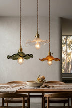 Sakuryn Japanese glass pendant light brass chandelier