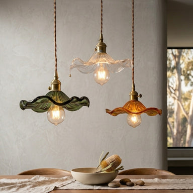 Sakuryn Japanese glass pendant light brass chandelier