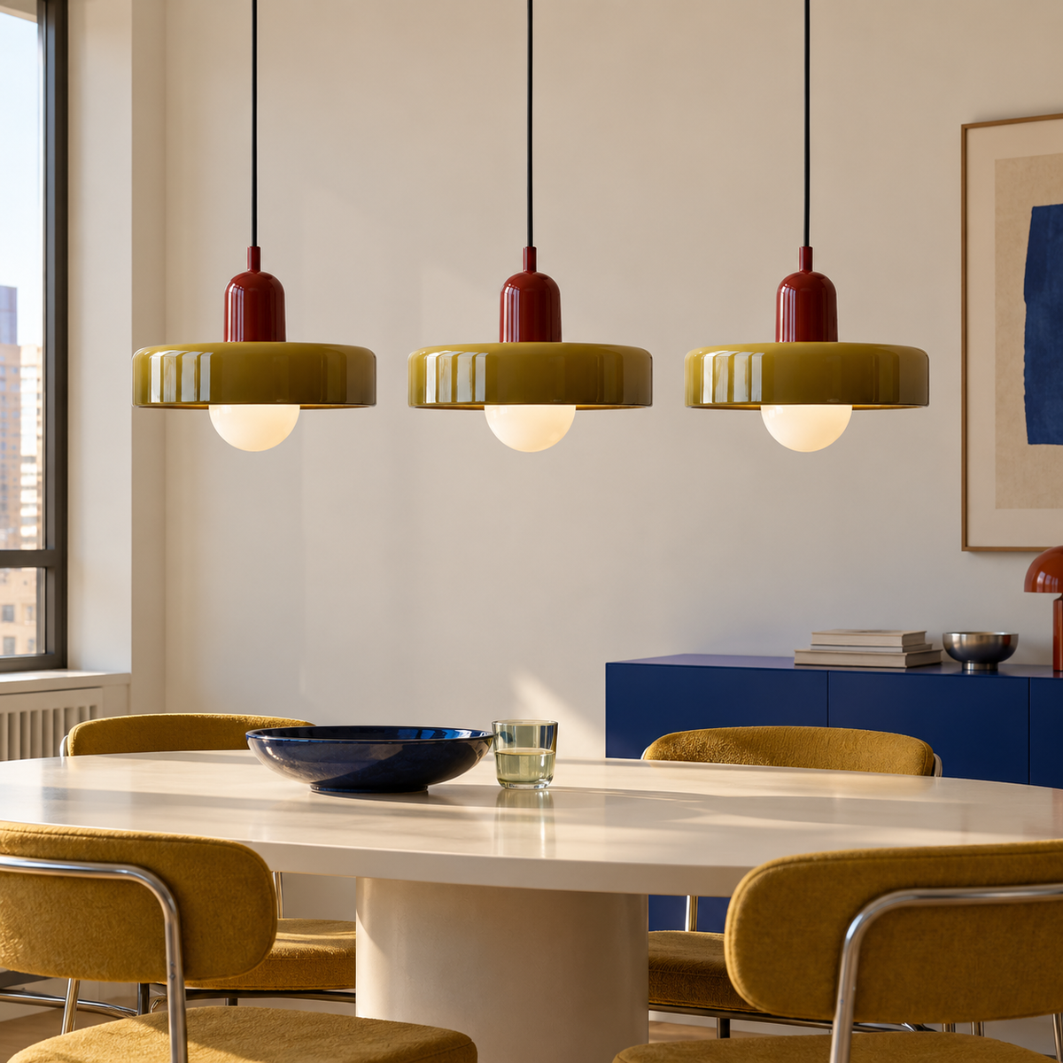 Triova - Retro 3-Head Glass Chandelier