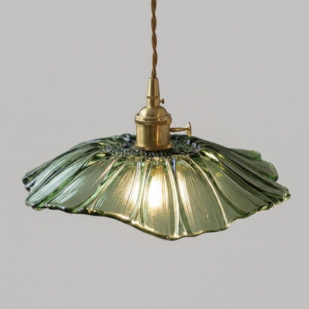 Shanghyn - Vintage Brass Glass Pendant Light