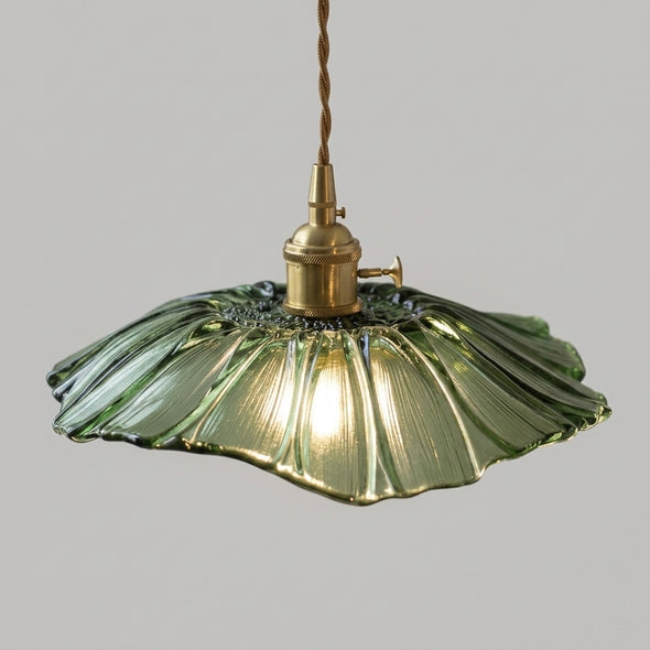 Shanghyn - Vintage Brass Glass Pendant Light