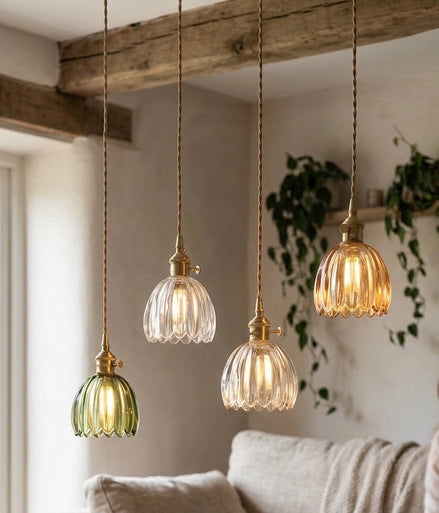Floryn - Vintage Glass Flower Pendant Light