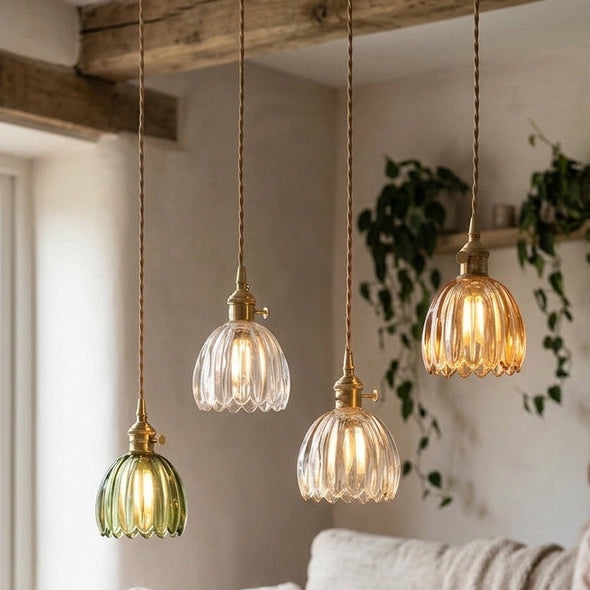 Floryn - Vintage Glass Flower Pendant Light
