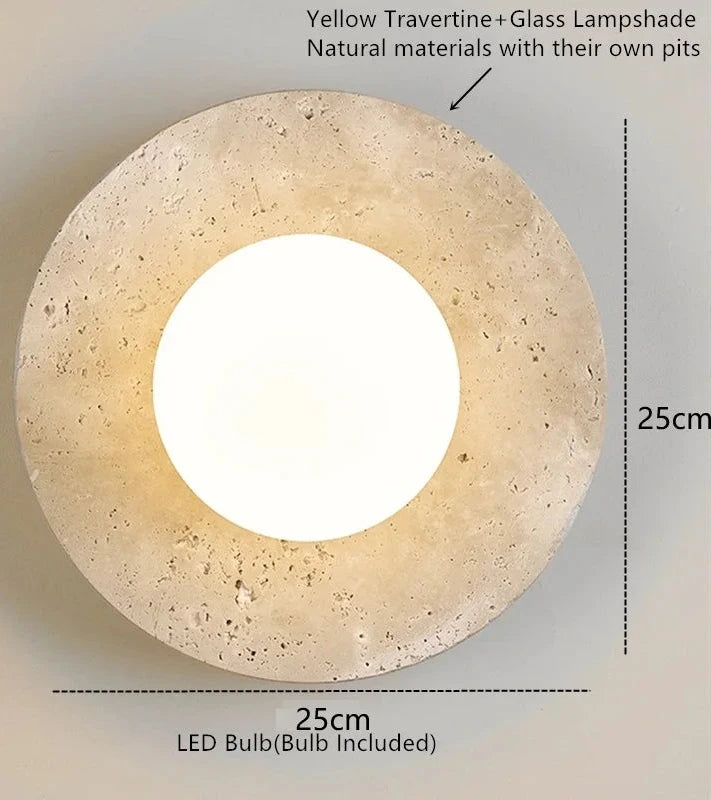 Traevra - Travertine Stone Wall Light