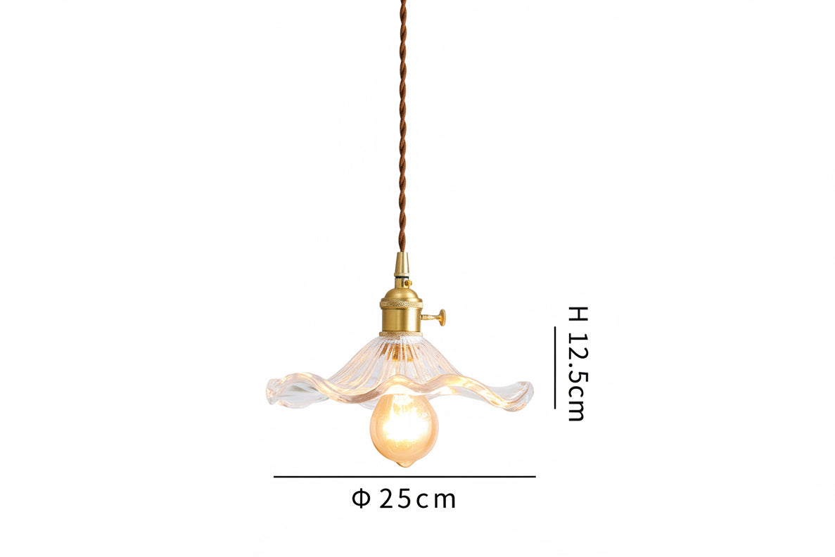 Sakuryn - Brass Flower Glass Pendant Light
