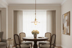Sakuryn Pendant Light | Japanese Glass Chandelier | Wabi-Sabi Brass Ceiling Light