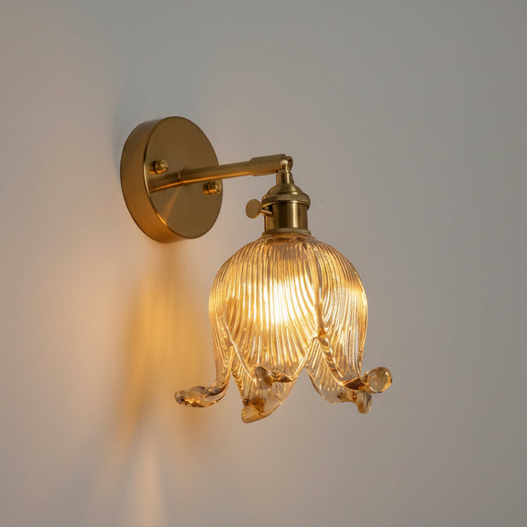 Clokyn Wall - Brass Clock Flower Glass Wall Lamp