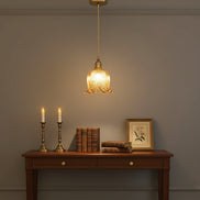 Clokyn - Brass Clock Flower Glass Pendant Light